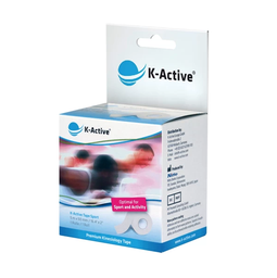 [KT67001WH] Nastro kinesiologico K-ACTIVE SPORT 5m Scatola individuale (Bianco)