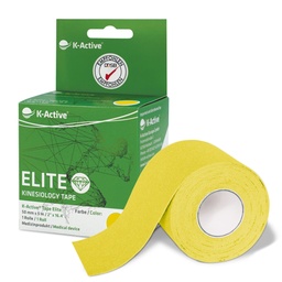 [KT68081YL] Tape Kinesiológico K-ACTIVE ELITE 5m Caja individual (Amarillo)