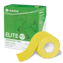 [KT68086YL] K-ACTIVE ELITE Kinesiologische Tape 5m Doos met 6 rollen (Geel)